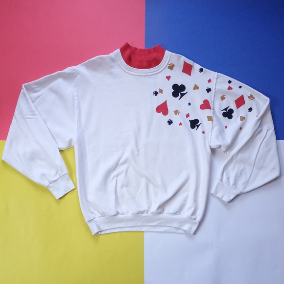 Vintage Sweaters - Vintage Women’s Royal Flush Crewneck Sweater